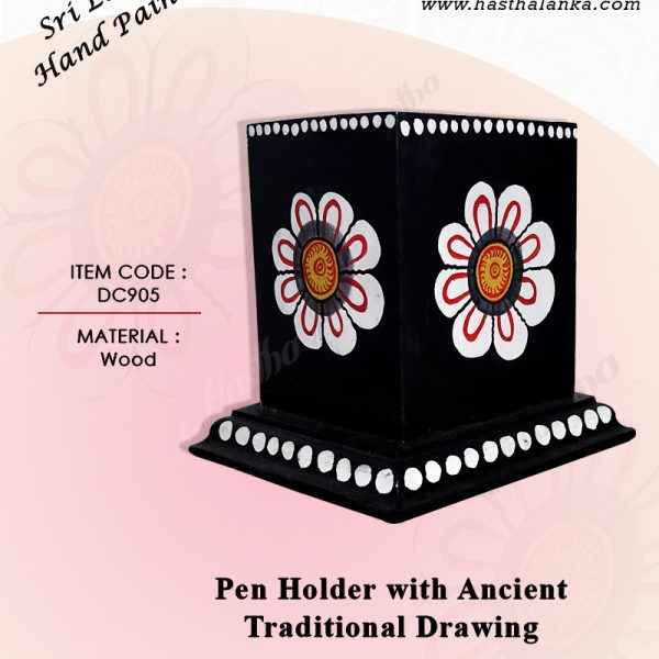 sri_lankan_hand_painting_wooden_pen_holder_traditional