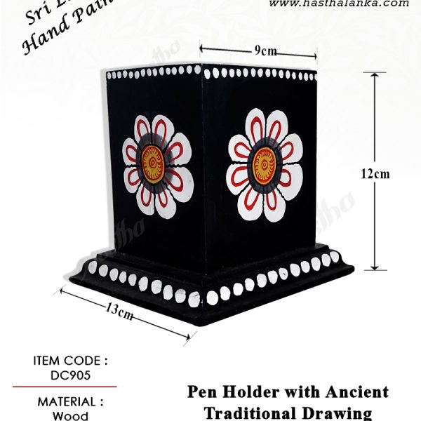 sri_lankan_hand_painting_wooden_pen_holder_traditional