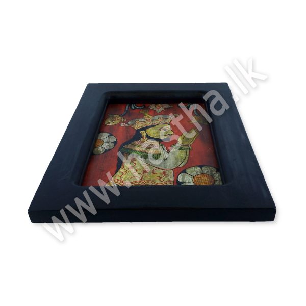 kandyan Drawing with wooden Frame - – Ancient Traditional Drawing