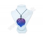 Pendent Bodhi Leaf – Blue & Purple – Red Clay