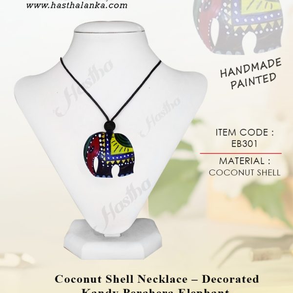 sri_lankan_handmade_painted_coconut_shell_necklace_kandy_elephant_design