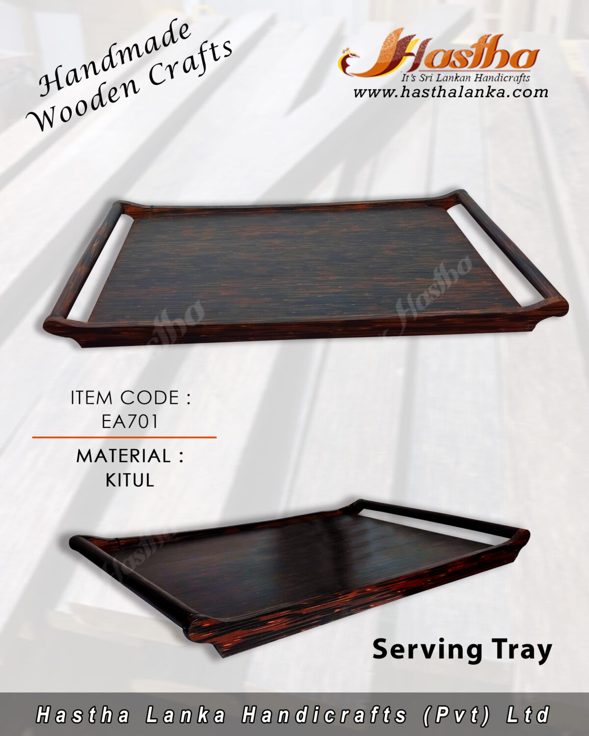 handcrafted serving tray - kitul