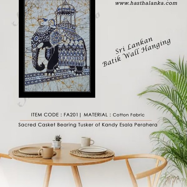 sri_lankan_bathik_wall_hanging_cooton_fabric_kandy_esala_tusker