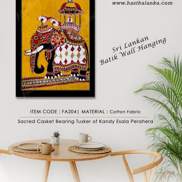 sri_lankan_bathik_wall_hanging_cooton_fabric_kandy_esala_tusker