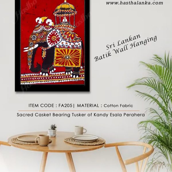 sri_lankan_bathik_wall_hanging_cooton_fabric_kandy_esala_tusker