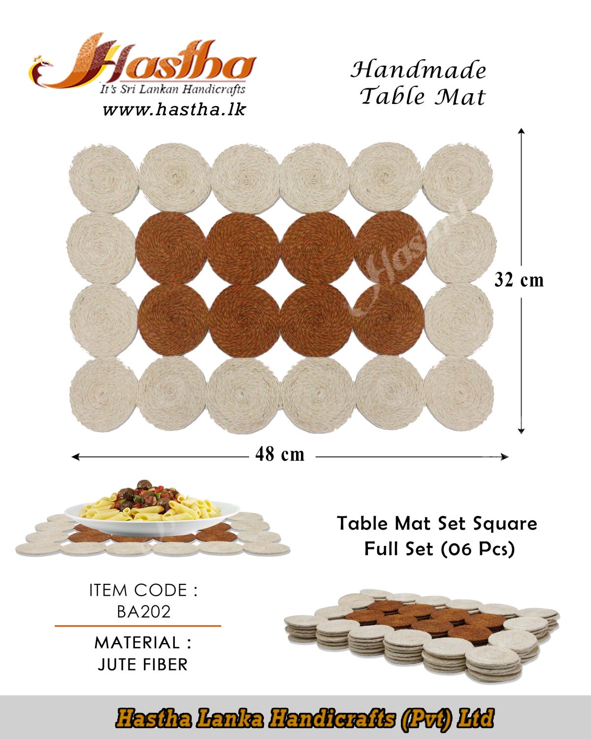 table_mat_set_square_full_set_(06 pcs)_jute_fiber