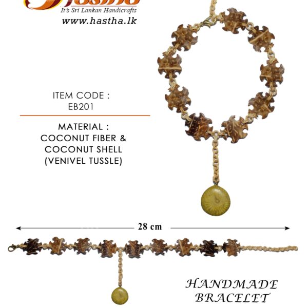 coconut shell bracelet - handmade