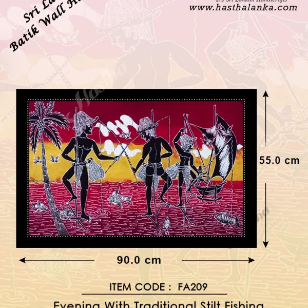 sri_lankan_bathik_wall_hanging_cotton_stilt_fishing