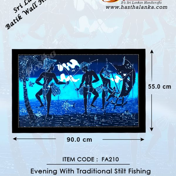 sri_lankan_bathik_wall_hanging_cotton_stilt_fishing