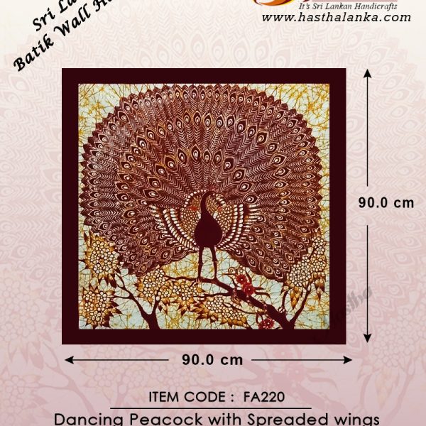 sri_lankan_bathik_wall_hanging_cotton_fabric_dancing_peacock