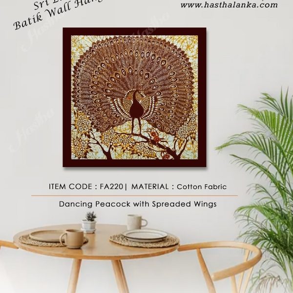 sri_lankan_bathik_wall_hanging_cooton_fabric_peacock