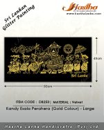 sri_lankan_glitter_painting_wall_hanger_velvet_gold_kandy_esala_perahera