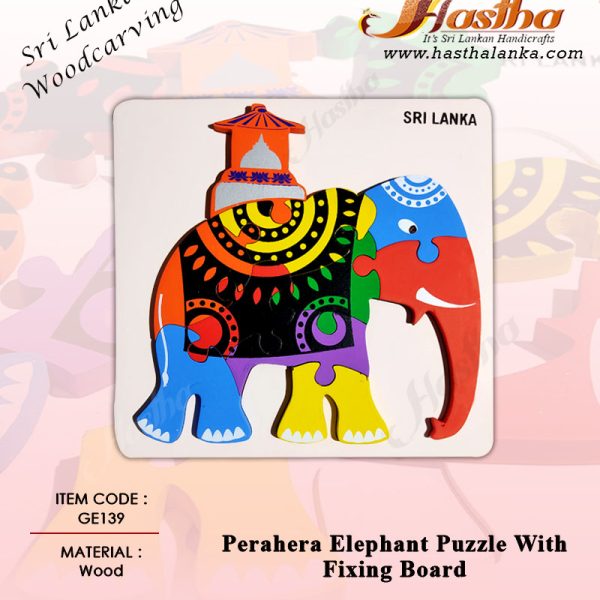 sri_lankan_woodcarving_jigsaw_puzzle_perahera_elephant_fixing_board